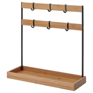NÅLBLECKA utensil rack, metal/bamboo for kitchen countertop, 38x13x37 cm