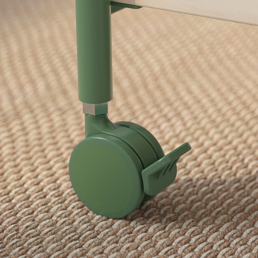 NÅLMAKARE cabinet on castors, dark green/metal, 79x44x88 cm