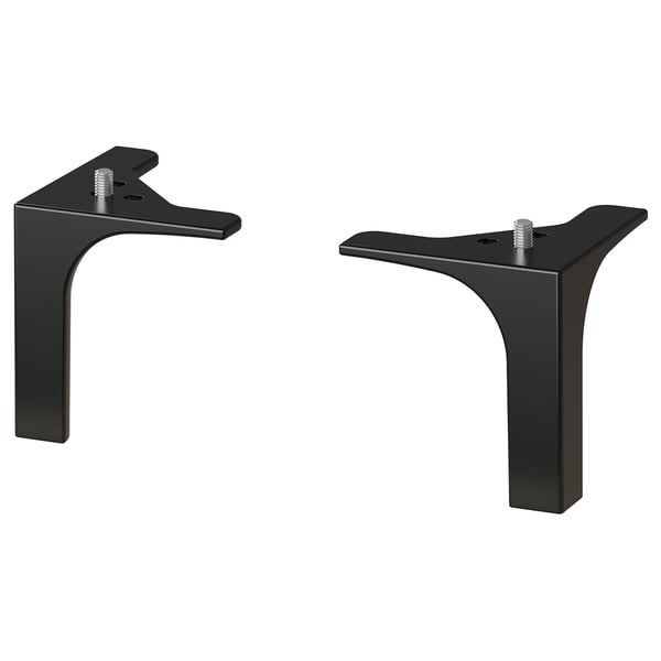 NANNARP leg, black, 100 mmx100 mmx100 mm cm, 2 pack