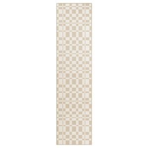 NATTÅG kitchen mat, beige/check, 180x45 cm