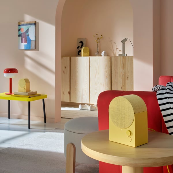 NATTBAD Bluetooth speaker, yellow, 2 mx12.3 cm