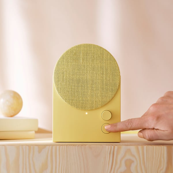 NATTBAD Bluetooth speaker, yellow, 12x18x9 cm