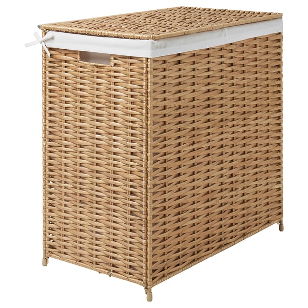 NATTGIBBA laundry basket, willow/handmade, 100 l