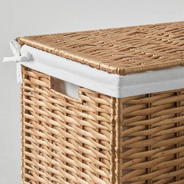 NATTGIBBA laundry basket, willow/handmade, 100 l
