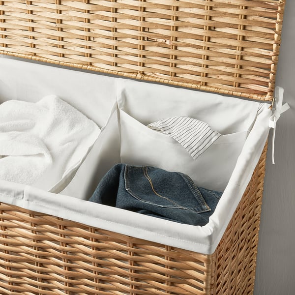 NATTGIBBA - Laundry basket, willow/handmade, 100 l