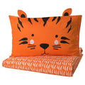 NATTHÄGER duvet cover and pillowcase, orange/tiger, 150x200/50x80 cm