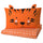 NATTHÄGER duvet cover and pillowcase, orange/tiger, 150x200/50x80 cm