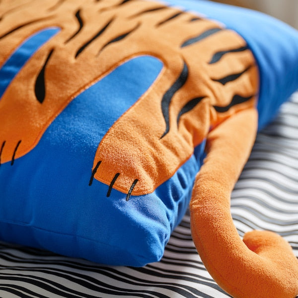 NATTHÄGER cushion, blue/tiger, 50x50 cm