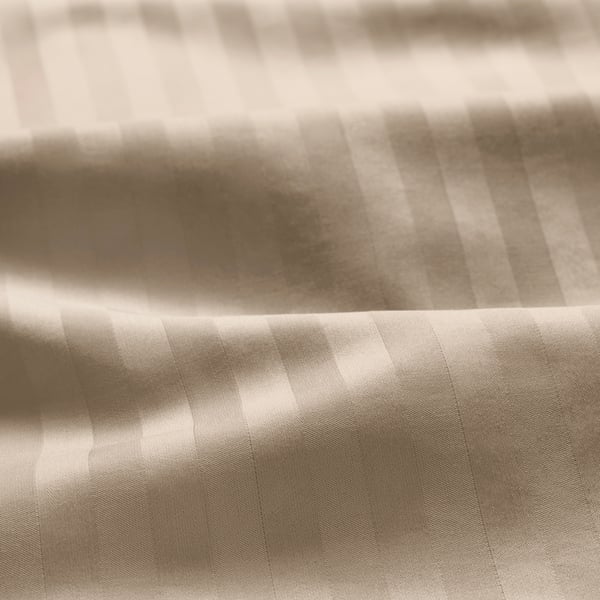 NATTJASMIN - NATTJASMIN Duvet cover and 2 pillowcases, light beige, 240x220/50x80 cm
