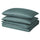NATTJASMIN - Duvet cover and 2 pillowcases, blue-green, 240x220/50x80 cm