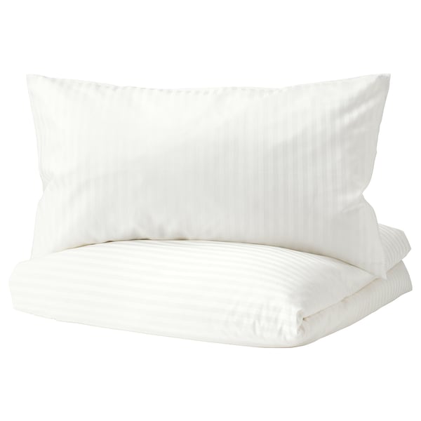 NATTJASMIN duvet cover and pillowcase, white, 150x200/50x80 cm