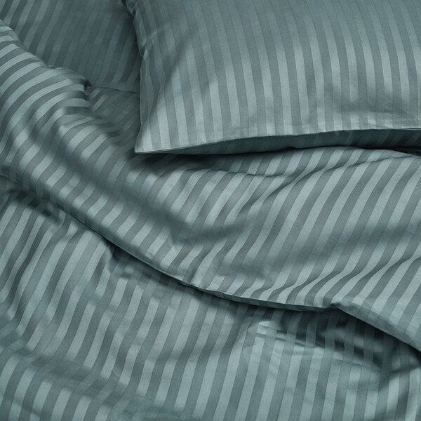 Ikea NATTJASMIN - Duvet cover and pillowcase, teal,150x200/50x80 cm