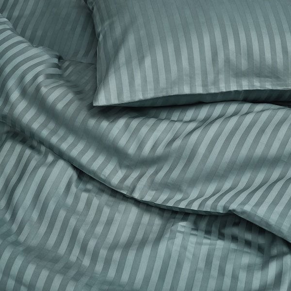 Ikea NATTJASMIN - Duvet cover and pillowcase, teal,150x200/50x80 cm