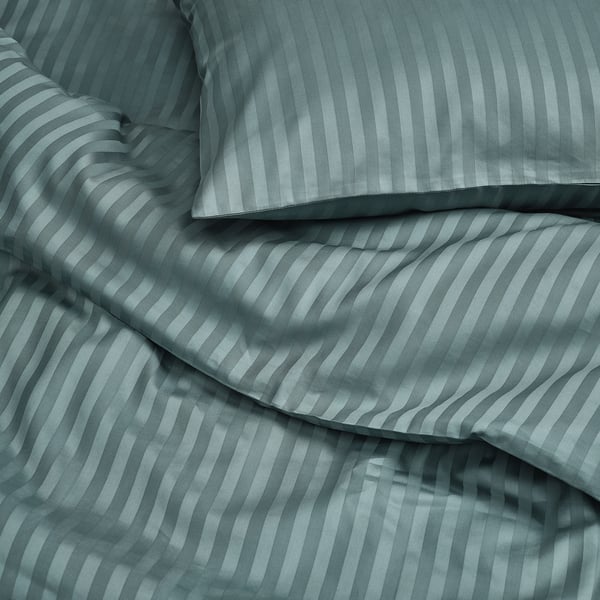 NATTJASMIN - NATTJASMIN Duvet cover and pillowcase, blue-green, 150x200/50x80 cm