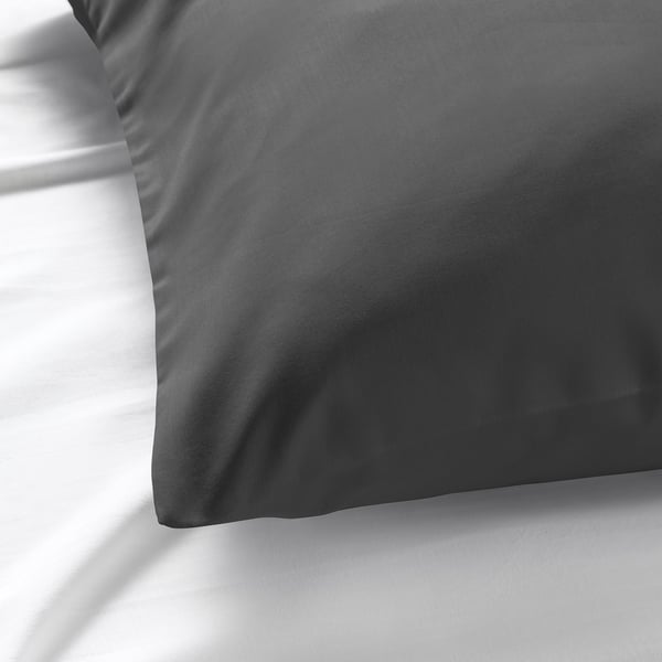 NATTJASMIN pillowcase, dark grey, 50x80 cm