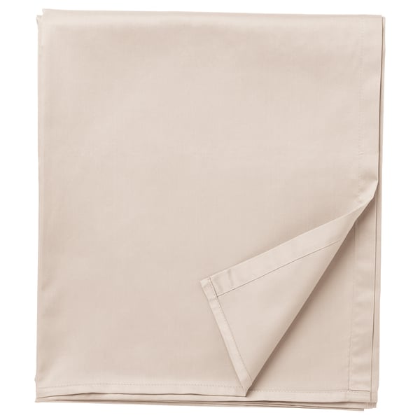 NATTJASMIN flat sheet, light beige, 240x260 cm