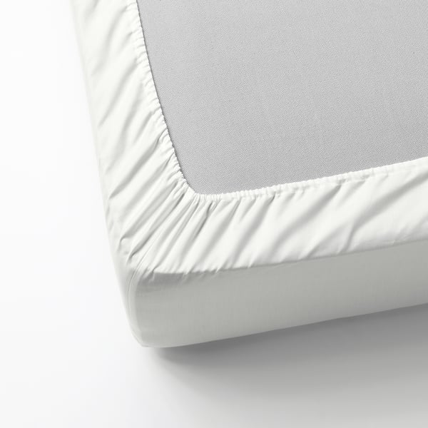 NATTJASMIN fitted sheet, white, 180x200 cm