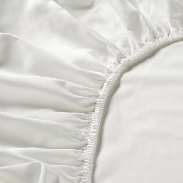 NATTJASMIN fitted sheet, white, 140x200 cm