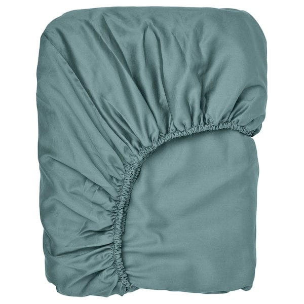 Ikea NATTJASMIN - Bed sheet with corners, teal,160x200 cm