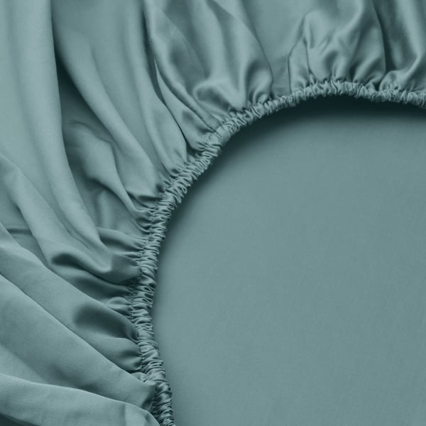 NATTJASMIN fitted sheet, blue-green, 160x200 cm