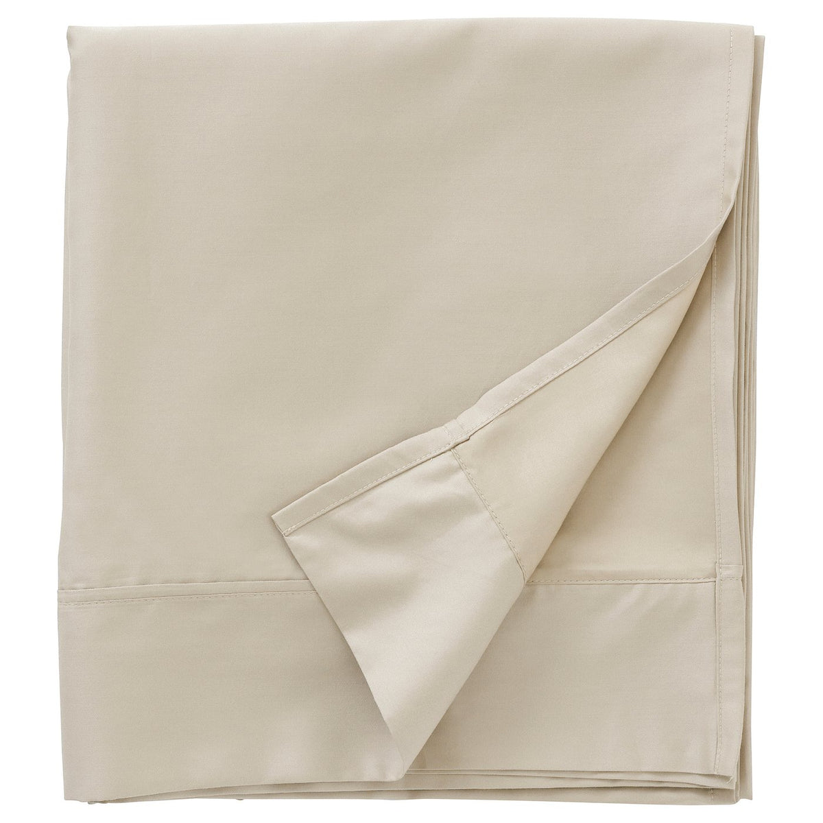 NATTJASMIN flat sheet with top hem, light beige, 150x260 cm