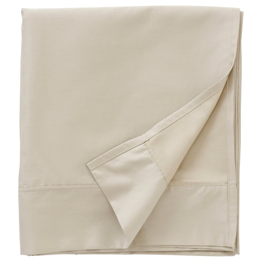 NATTJASMIN flat sheet with top hem, light beige, 150x260 cm