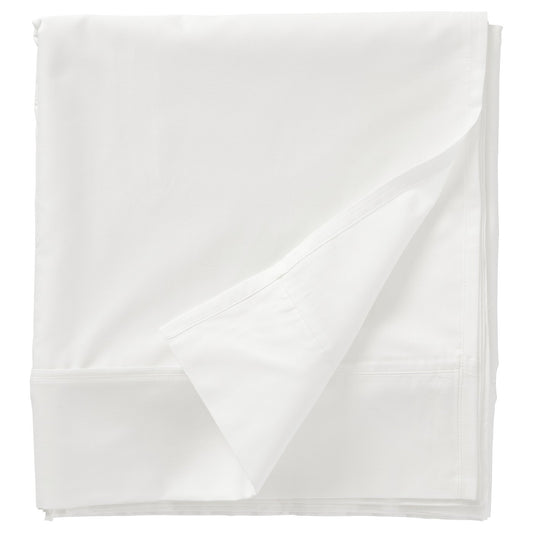 NATTJASMIN flat sheet with top hem, white, 150x260 cm