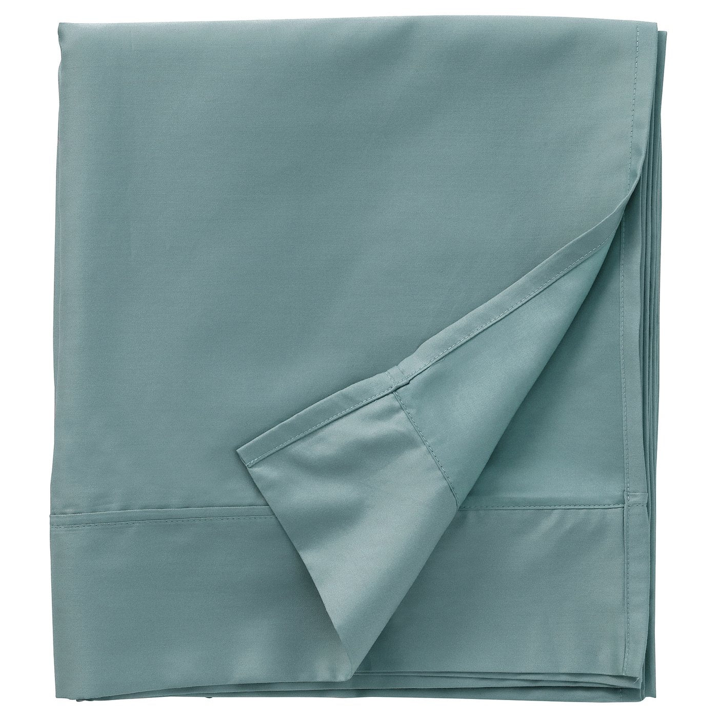 NATTJASMIN flat sheet with top hem, blue-green, 150x260 cm
