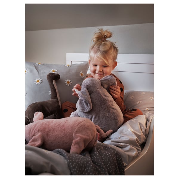 NATTSLÄNDA cushion cover, floral pattern grey/white, 50x50 cm