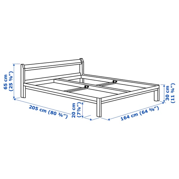 NEIDEN bed frame, pine/Lindbåden, 160x200 cm