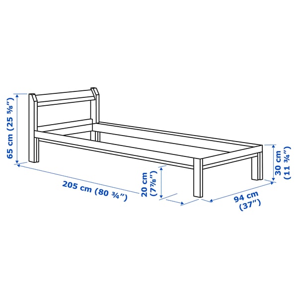 NEIDEN Bed structure - pine/Luröy 90x200 cm , 90x200 cm