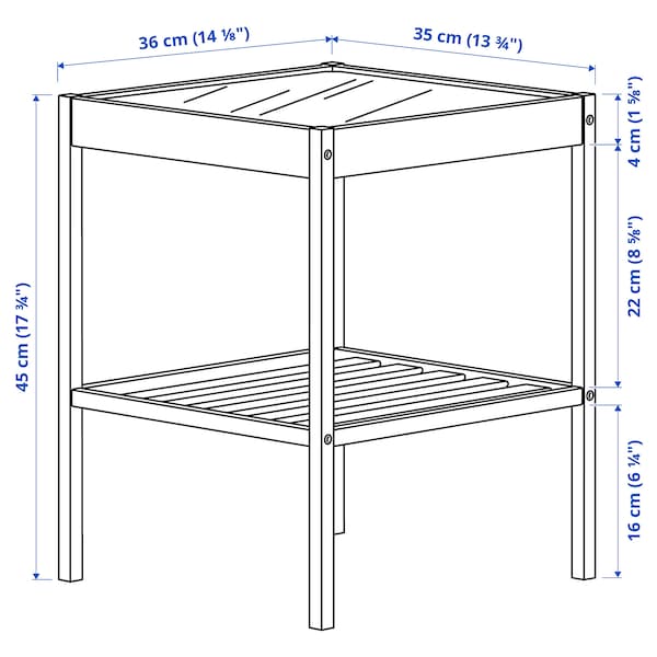 Ikea NESNA - Bedside table, bamboo, 36x35 cm , 36x35 cm