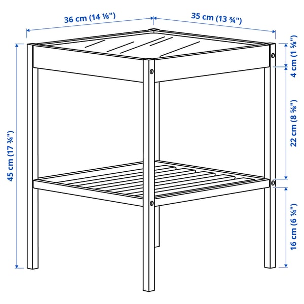 NESNA - Bedside table, bamboo, 36x35 cm , 36x35 cm