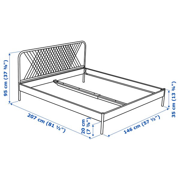 NESTTUN Bed structure - white/Leirsund 140x200 cm , 140x200 cm