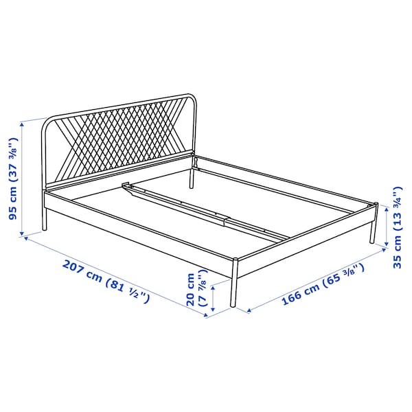 NESTTUN Bed structure - white/Leirsund 160x200 cm