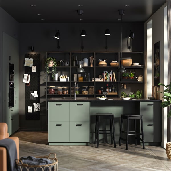 NICKEBO drawer front, matt grey-green, 60x20 cm