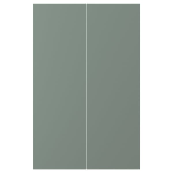 NICKEBO 2-p door f corner base cabinet set, matt grey-green, 25x80 cm