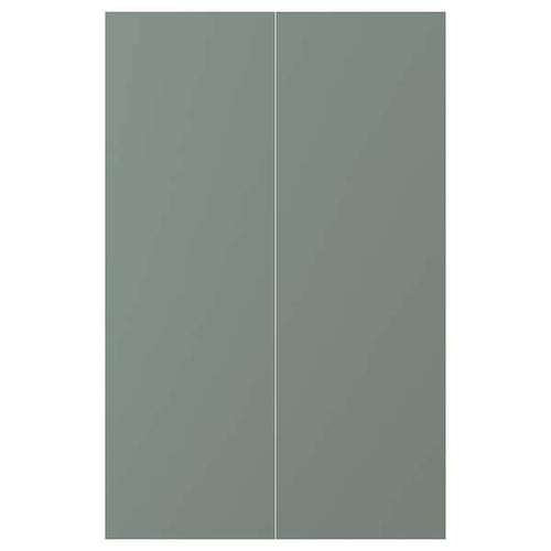 NICKEBO - 2-p door f corner base cabinet set, matt grey-green, 25x80 cm