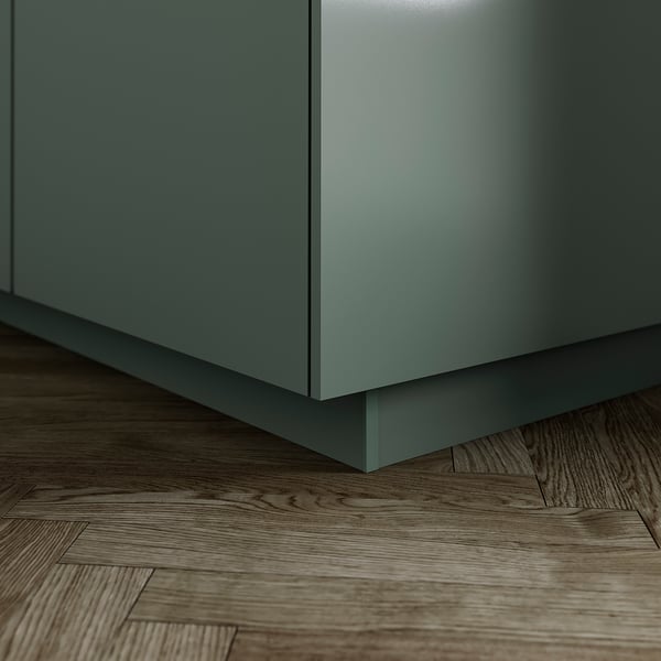 NICKEBO plinth, matt grey-green, 220x8 cm