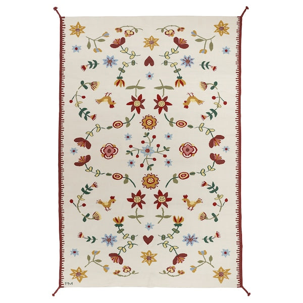 NICKGRÄS - Carpet, flatwoven, multicoloured/handmade,200x300 cm