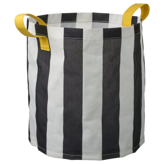 NICKY storage bag, black white/striped, 38 cm