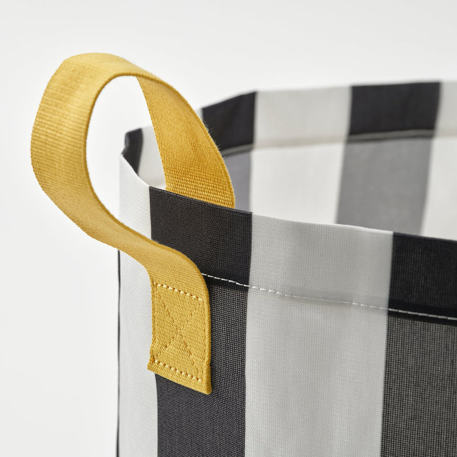 NICKY storage bag, black white/striped, 38 cm