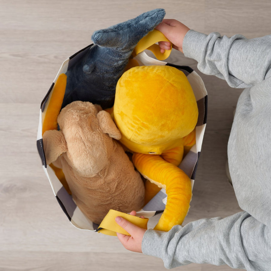 NICKY storage bag, black white/striped, 38 cm