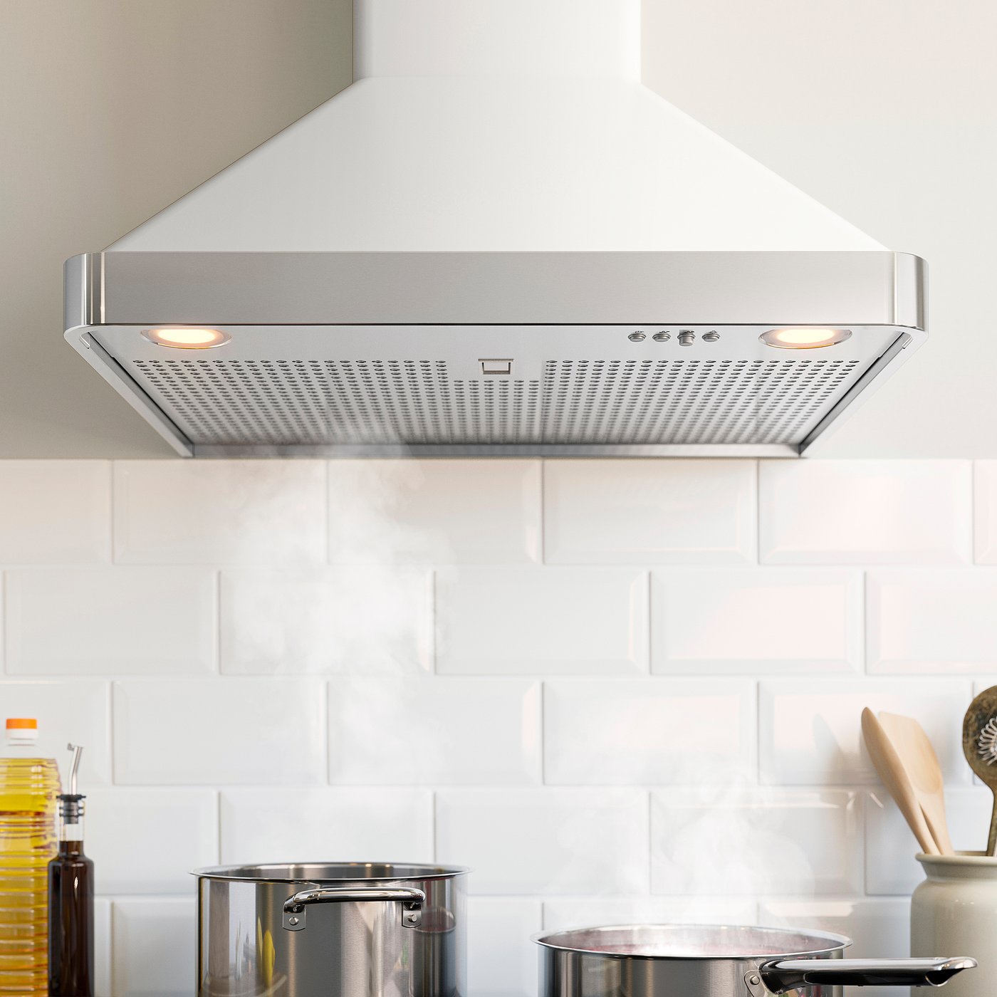 NILSBYN wall mounted extractor hood, IKEA 300 white, 1.3 mx24.0 cm