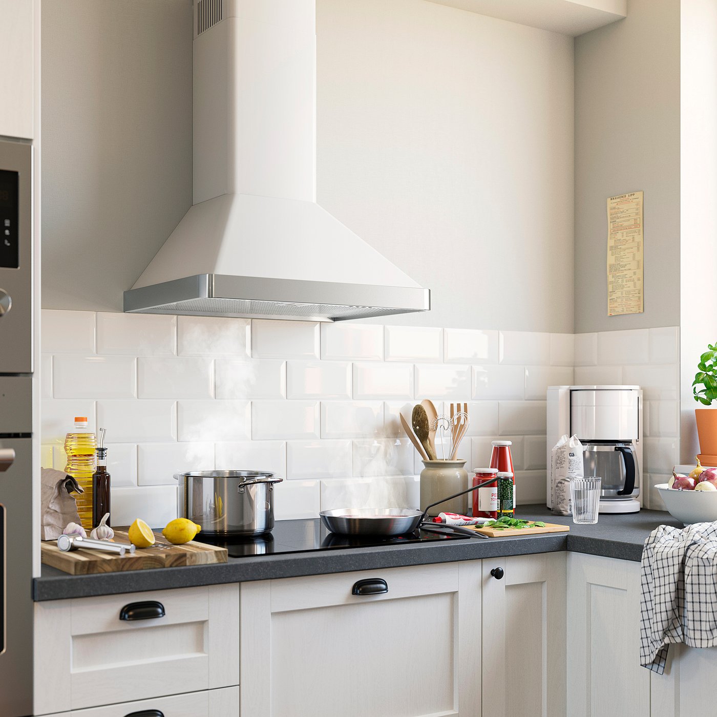 NILSBYN wall mounted extractor hood, IKEA 300 white, 60 cm