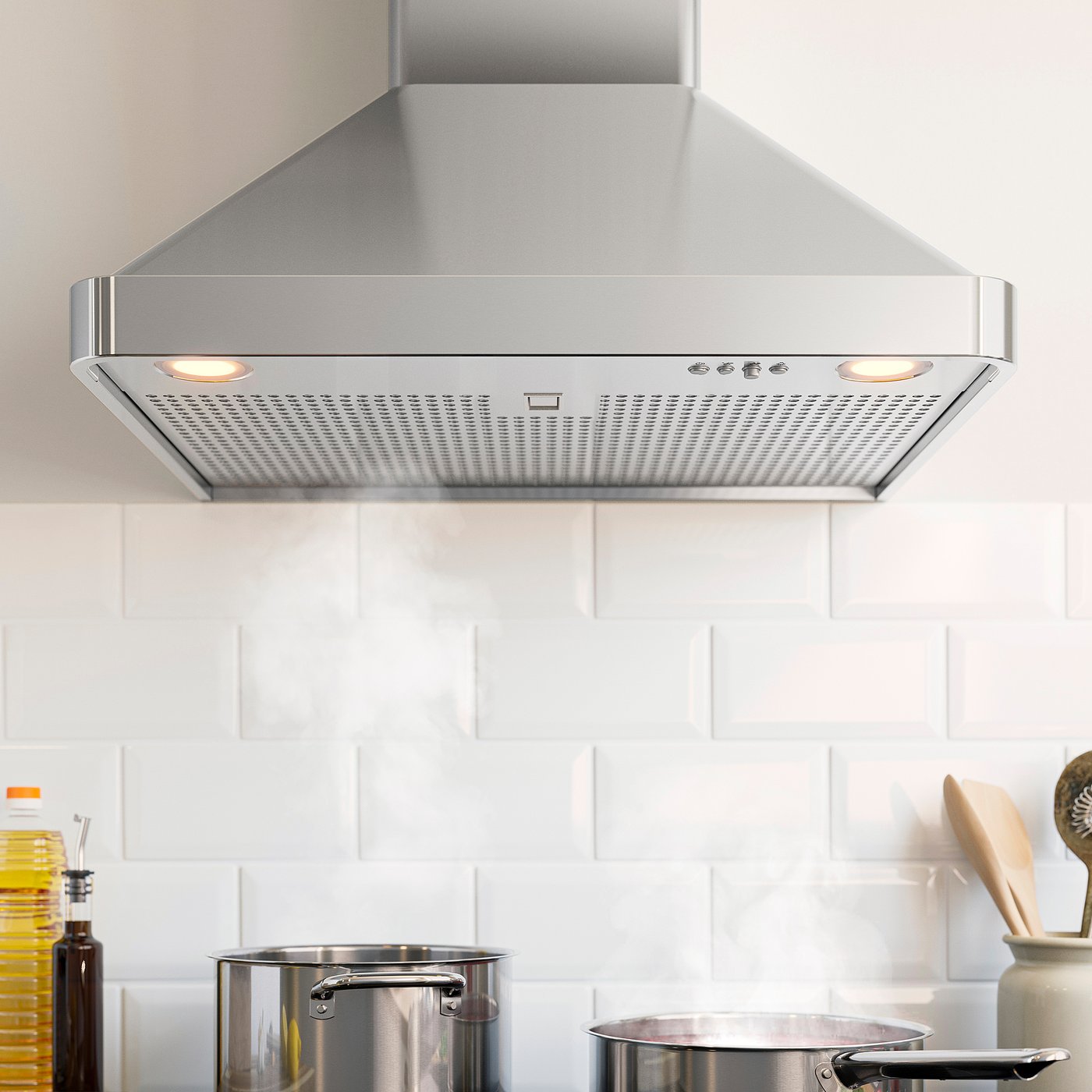 NILSBYN wall mounted extractor hood, IKEA 300 stainless steel colour, 60 cm
