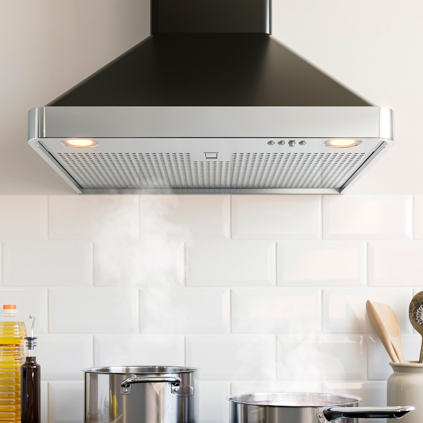 NILSBYN wall mounted extractor hood, IKEA 300 black, 1.3 mx24.0 cm