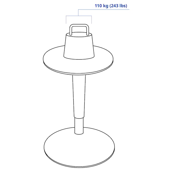 NILSERIK standing support, white/Vissle dark blue, 41 cm