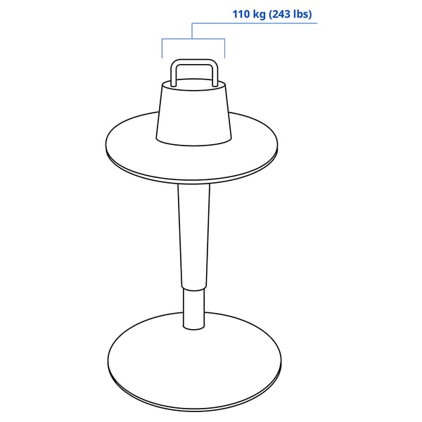 NILSERIK standing support, white/Vissle dark blue, 41 cm