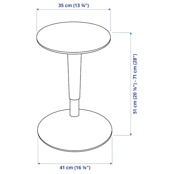 Ikea NILSERIK Stool - black/Dark grey Vissle